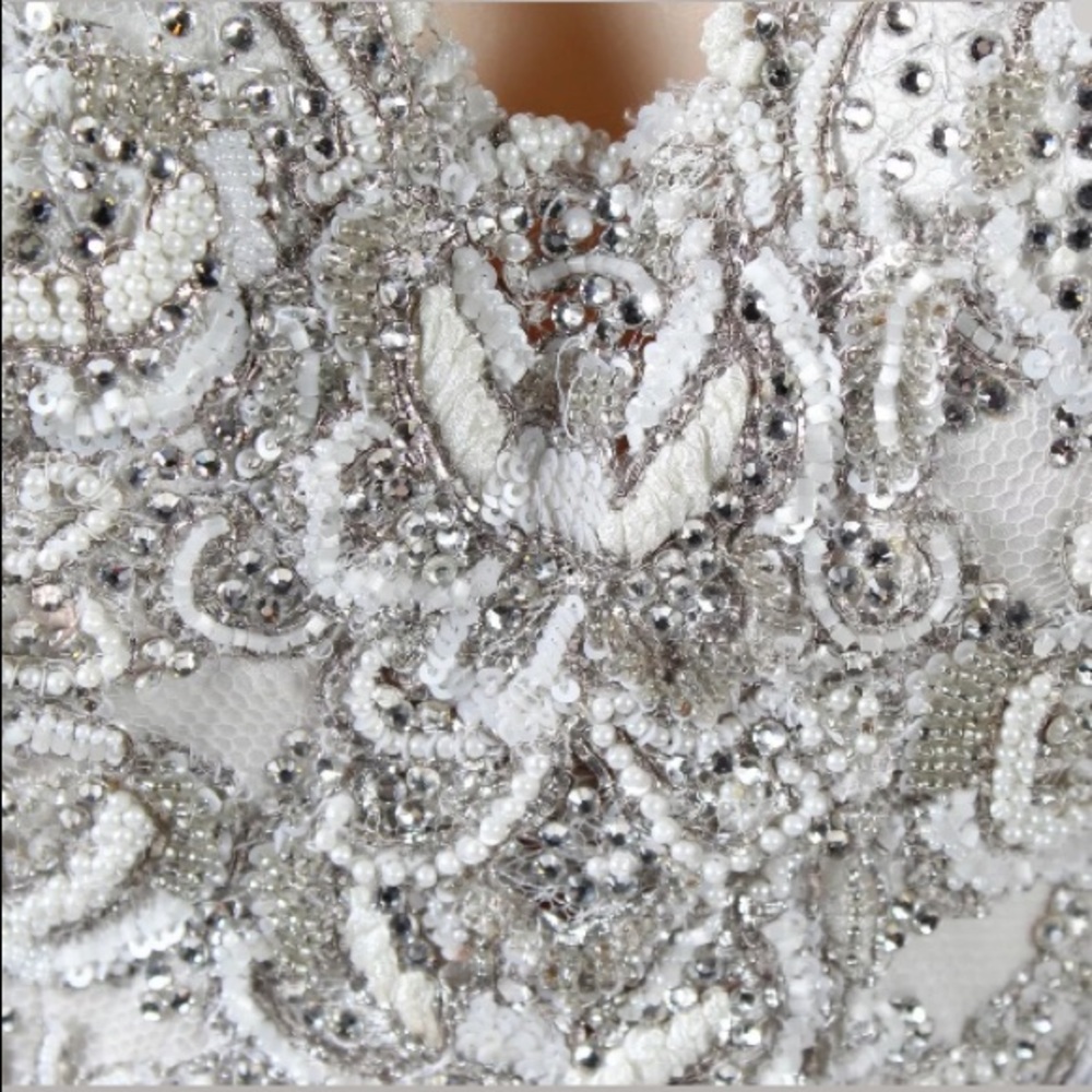 BARACCI COUTURE SILK CRYSTAL WEDDING GOWN -RARE - Picture 7 of 8